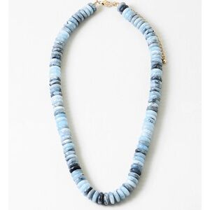Chic Blue Resin Beaded Necklace